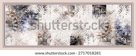 digital silk scarf design with seamless textile pattern