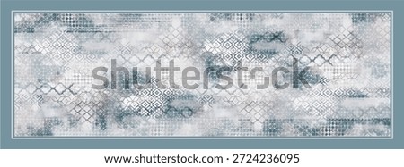 digital silk scarf design with seamless textile pattern
