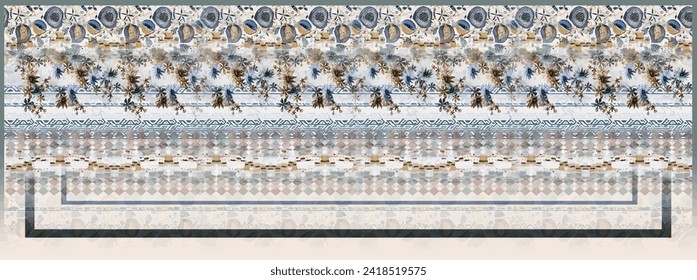 diseño de patrones textiles de pañuelo de seda digital