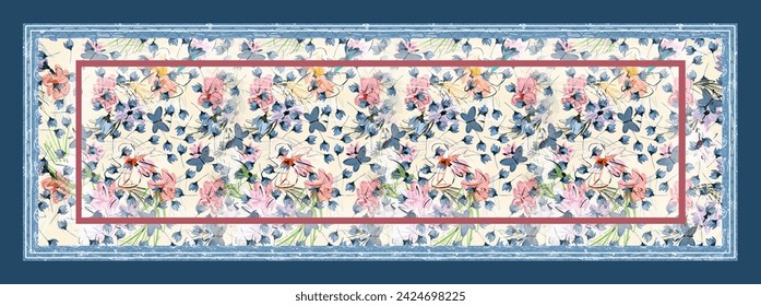 digital silk scarf textile pattern design