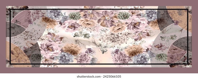 digital silk scarf textile pattern design