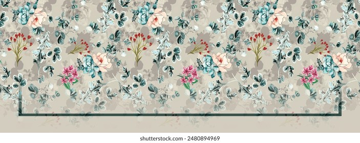 digital silk scarf textile pattern design