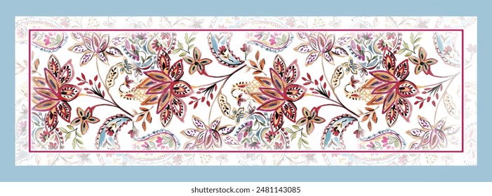 digital silk scarf textile pattern design