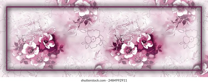 diseño de patrón textil de bufanda de seda digital