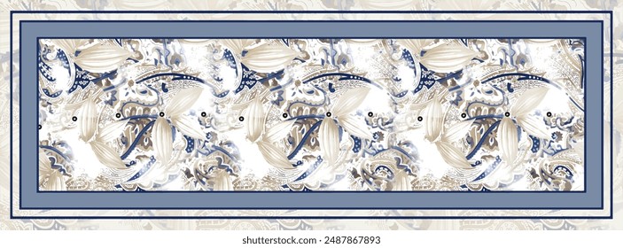 digital silk scarf textile pattern design