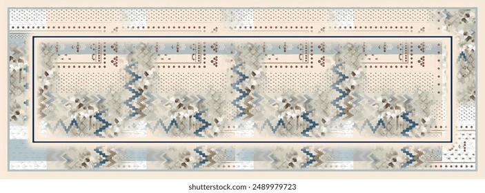 digital silk scarf textile pattern design