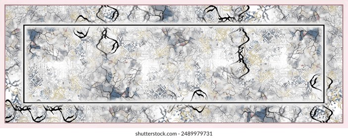 digital silk scarf textile pattern design