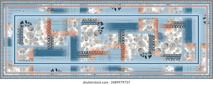 digital silk scarf textile pattern design