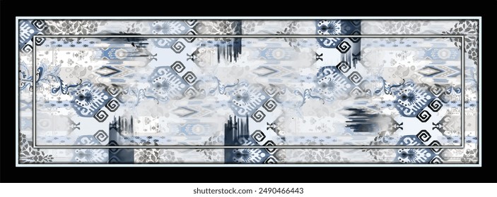 digital silk scarf textile pattern design