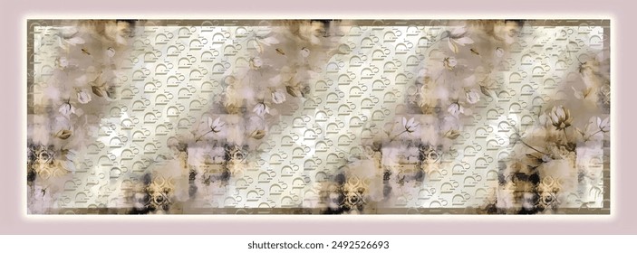 digital silk scarf textile pattern design