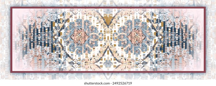 digital silk scarf textile pattern design