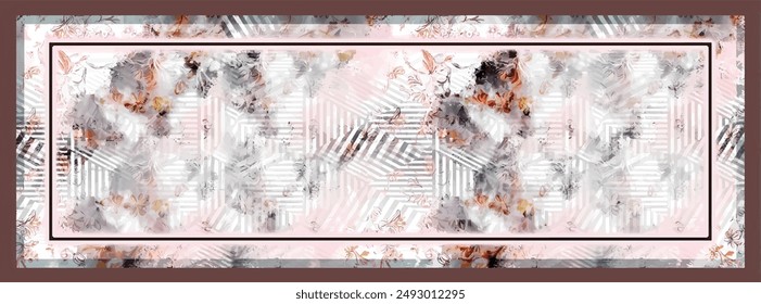 digital silk scarf textile pattern design