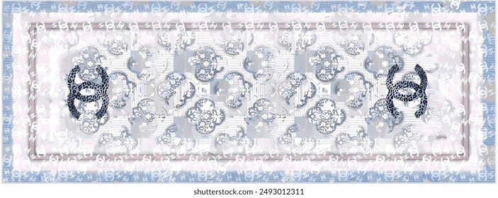 digital silk scarf textile pattern design