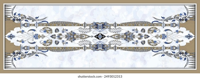 digital silk scarf textile pattern design