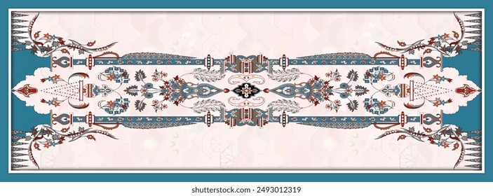 digital silk scarf textile pattern design