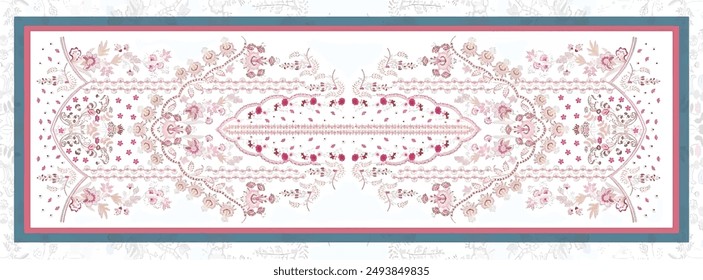 digital silk scarf textile pattern design