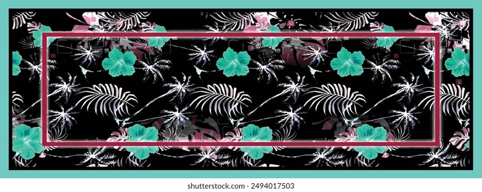 digital silk scarf textile pattern design