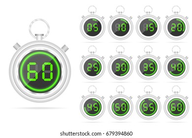 digital silver collection stopwatch