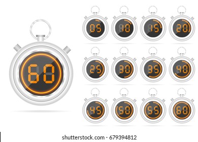 digital silver stopwatch