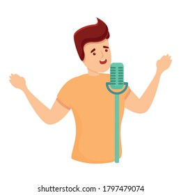 Digital singing podcast icon. Cartoon of digital singing podcast vector icon for web design isolated on white background
