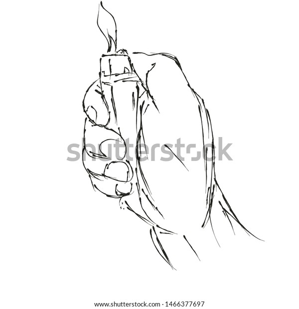 Digital Sketch Hand Light Gas Lighters Stock Vector (Royalty Free) 1466377697 Shutterstock