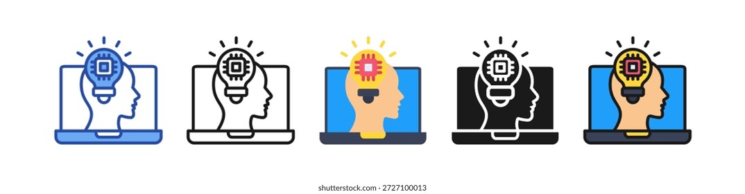 Icono de habilidades digitales Ilustración de estilo múltiple