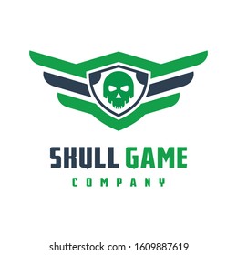 Digital skull game logo design