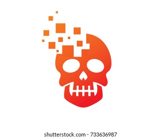 Digital Skull Logo Template Design Vector, Emblem, Design Concept, Creative Symbol, Icon