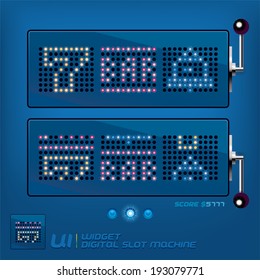 Digital Slot Machine Illustration, Sign, Buttons, Symbol, Emblem, Logo for Web Design, User Interface, Mobile Phone, Baby, Children, People