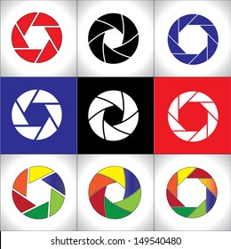 Digital SLR Camera Shutter set or Circular colorful pattern set 