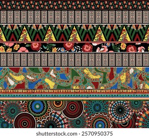 Digital Small border Floral seamless background Beautiful colorful design textile Abstract Art