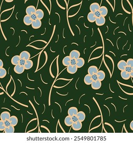 Digital Small Flower Floral seamless background wallpapers gift wrap scrap booking Plant fashion Beautiful colorful design textile Abstract Art Carpet Fabric Graphic Illustration