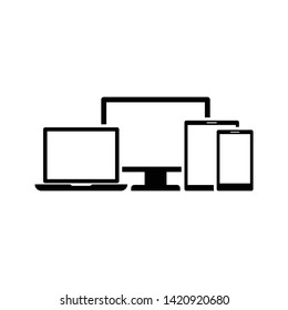 Digital smart devices icon flat vector illustration design isolated on white background