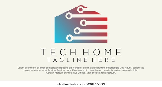 Digital smart house - vector logo template concept illustration. Modern technology creative sign. Design element.