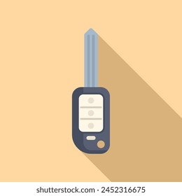 Digital smart key icon flat vector. Security control. Chip object