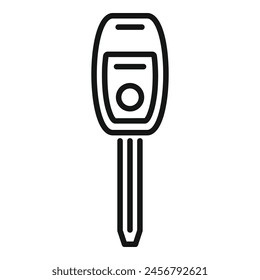 Vector de contorno de ícono de llave inteligente digital. Activar acceso. Control de transporte