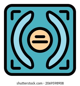 Icono de escalas inteligentes digitales. Esbozo inteligente digital escala vectorial color plano aislado
