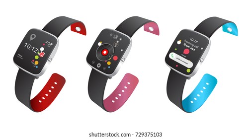Digital smart watch concept isolated 