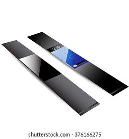 Digital Smart Watch Gadget Isolated with Blank Screen Isolated on While Background. Vector Illustration