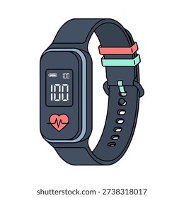 A digital smart watch with heart rate monitor