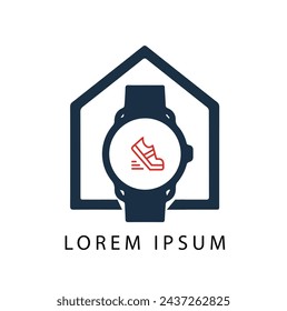 Digital Smart Watch Logo, Icon Design Stock Vektoren - Illustrationen des Logos. Property Smart Watch Logo, Icon Design Premium Vektoren.  Armbanduhr-Vektor-Grafik-Element. Herren-Uhr-Logo-Design.