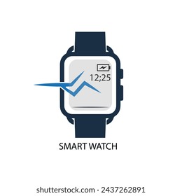 Digital Smart Watch Logo, Icon Design Stock Vektoren - Illustrationen des Logos. Property Smart Watch Logo, Icon Design Premium Vektoren.  Armbanduhr-Vektor-Grafik-Element. Herren-Uhr-Logo-Design.
