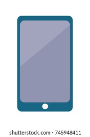 Digital smartphone with big screen vector illustration isolated on white background. Telephone with touchscreen, new technology model