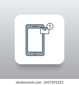 digital smartphone technology got notification message icon concept