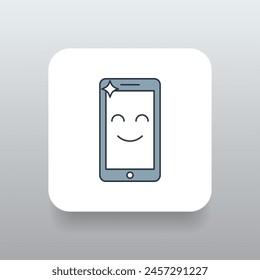 tecnología de smartphone digital concepto de icono de sonrisa