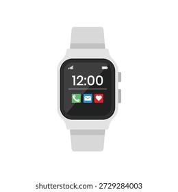 Ilustración vectorial plana de reloj inteligente digital aislado sobre fondo blanco