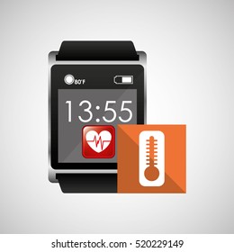 digital smartwatch healthy thermometer vector illustration eps 10