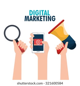 Digital and social marketing graphics, vector illustration eps 10.
