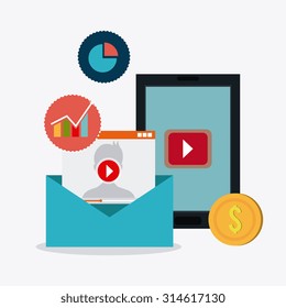 Digital and social marketing strategies, vector illustration eps 10