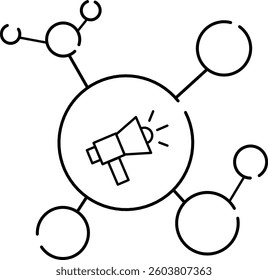Digital social media marketing icon. Fit for promotion of viral news.